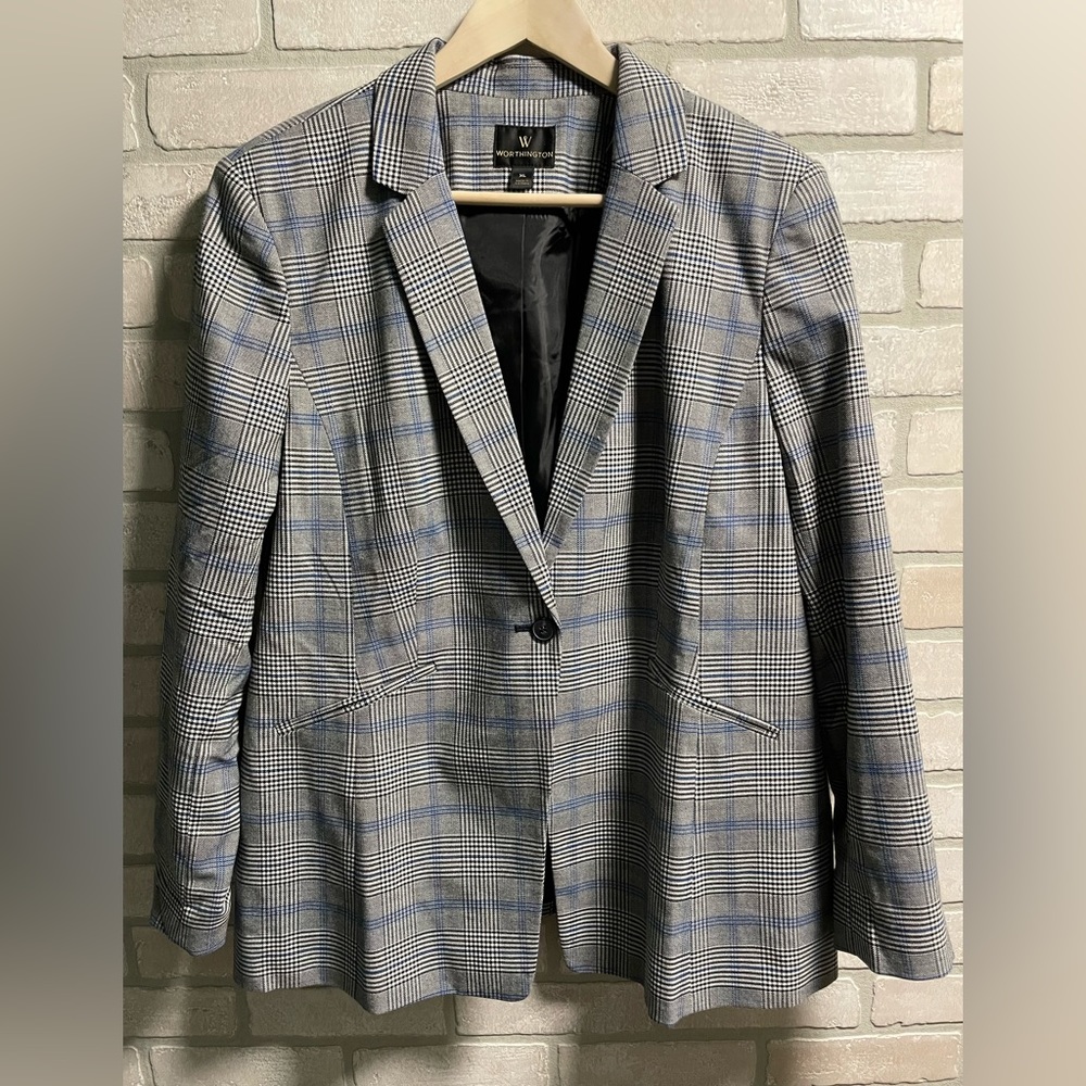 Worthington plaid XL blazer